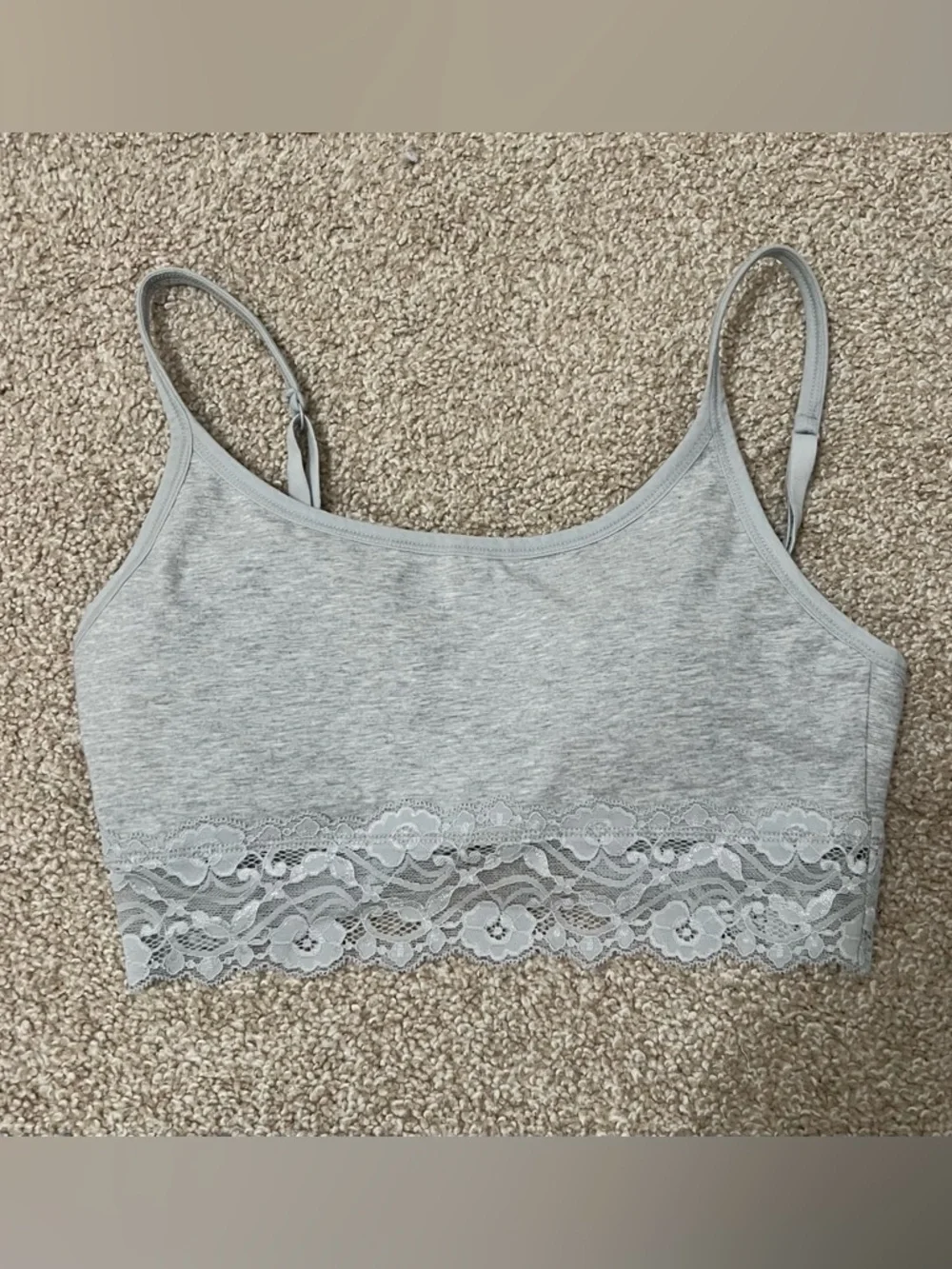 Pact Light Gray Lace Trim Bralette Size Small - Picture 4 of 6